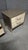 Bedside table handcrafted in Italy by Justfurnituress, with a walnut structure, stone-effect painted glass cladding and...