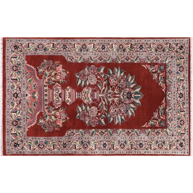 Beige Shabby Chic 1990's Pak-Persian Rust/Beige Wool Rug - 3'1'' X 5'2'' For Sale - Image 8 of 9