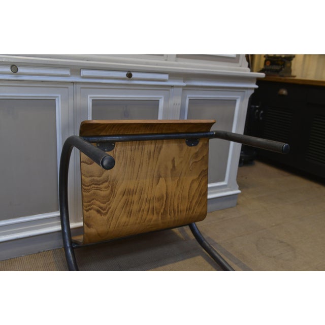 Vintage Design Armchairs in Metal and Wood, 1950, Set of 2 For Sale - Image 11 of 12