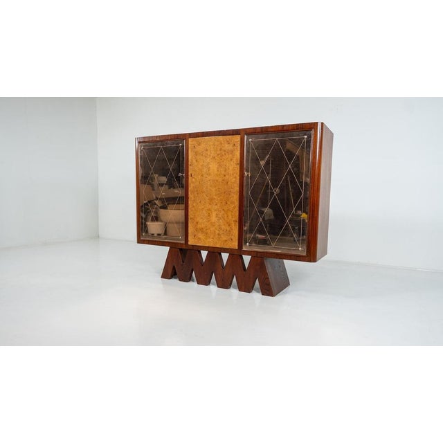 Mid-Century Modern Wooden Italian Bar attributed to Osvaldo Borsani, 1950s.