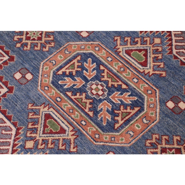 Bohemian Kazak Gray/Blue Wool Rug - 8'3''x9'9'' For Sale In New York - Image 6 of 10