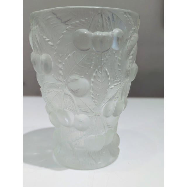 Josef Inwald Josef Inwald Art Deco Glass Vase With Cherry Motif For Sale - Image 4 of 4