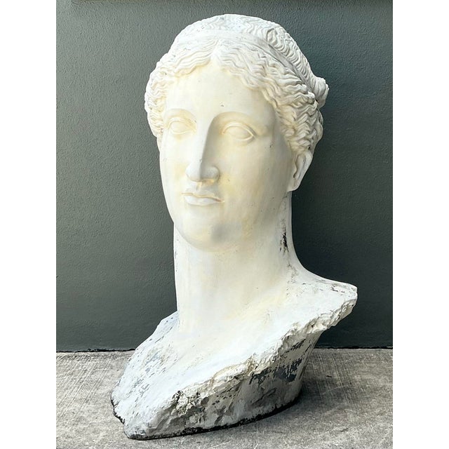 Vintage Monumental Fiberglass Roman Goddess Head Sculpture For Sale - Image 12 of 12