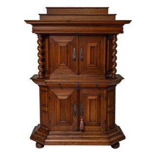 Baroque Cabinet with Turned Columns, 1700s For Sale