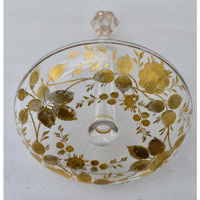 Art Nouveau Vintage Moser Style Candy Dish W/Gold Details For Sale - Image 3 of 13