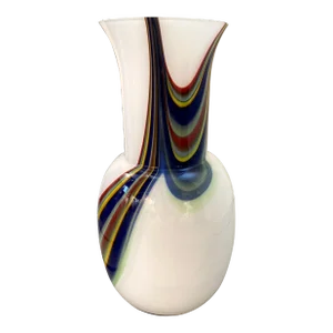 Contemporary Murrine Murano Glass With Multicolored Vase Venini Style