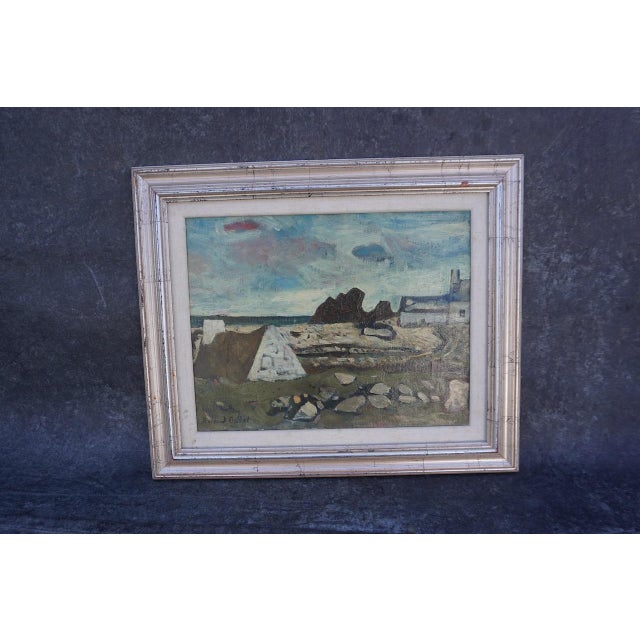 Mid 20th Century Abstract Coastal Painting From Private Collection, Oil on Canvas, Framed For Sale In Los Angeles - Image 6 of 6