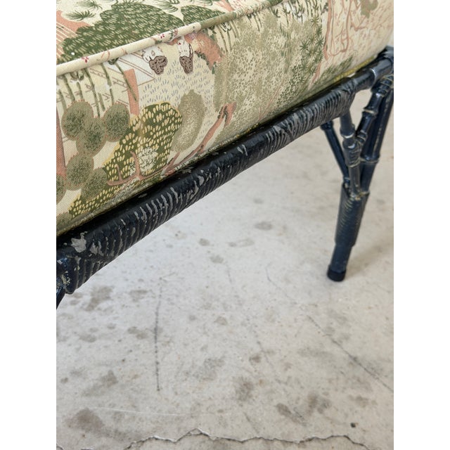 Vintage Coastal Chinoiserie Faux Bamboo Aluminum Chaise Lounge For Sale In Naples, FL - Image 6 of 12