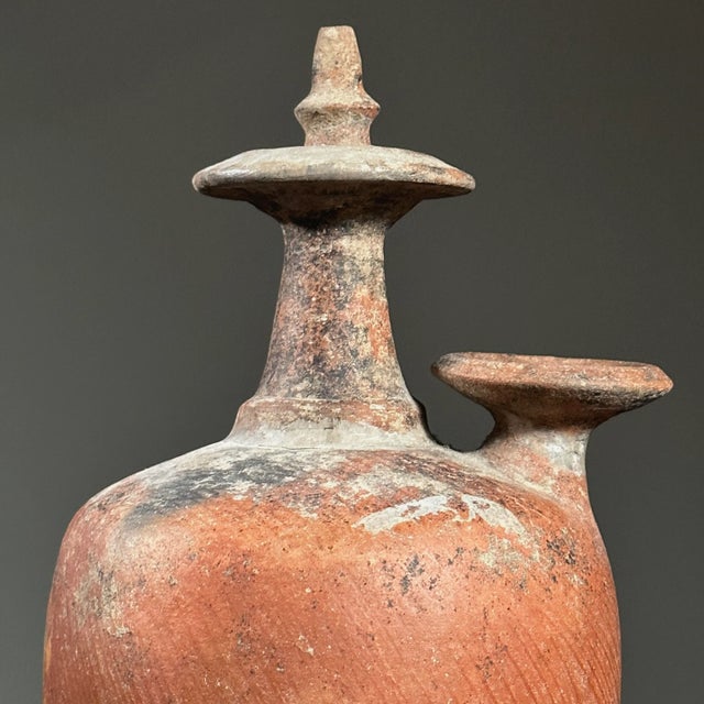 Ceramic Antique 18th C. Indonesian Kendi Wood Fired Terracotta Water Vessel For Sale - Image 7 of 7