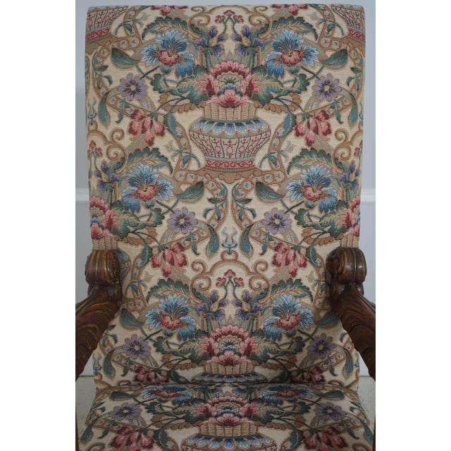 Antique Italian Cherub Carved Frame Throne Chair For Sale - Image 14 of 18