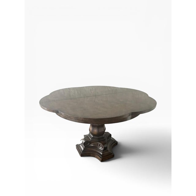 Wood 1970s Mastercraft Burlwood Expandable Dining Table — No Leaves Included For Sale - Image 7 of 17