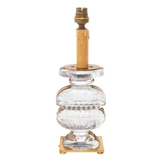 Table Lamp in Glass and Brass from Maison Baguès, 1960s For Sale