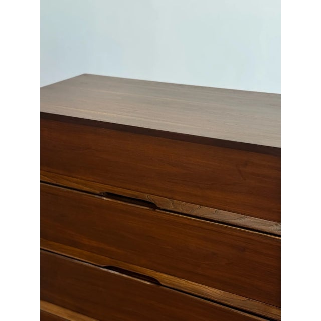 W38.25 D17.5 H43.5 Vintage highboy in refinished condition. Unit has original sculpted handles, bottom base and legs have...