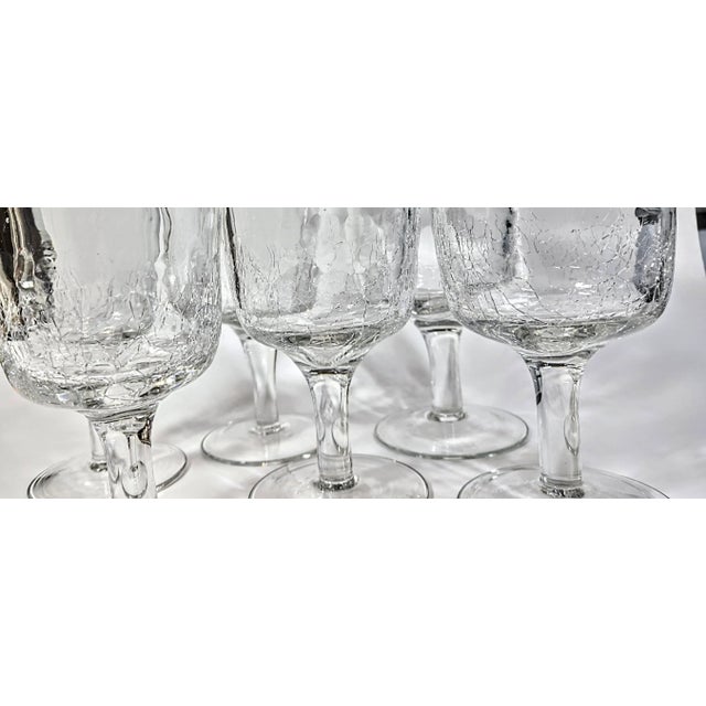 Vintage Handblown Lightning Glass Goblets- Set of 6 For Sale - Image 4 of 9