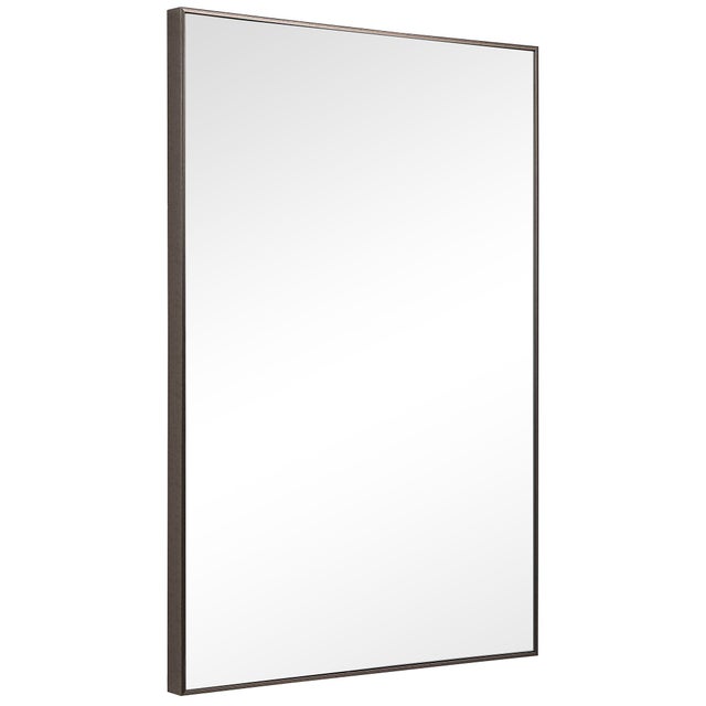 Modern Modern Simplicity Vanity Mirror- Gunmetal For Sale - Image 3 of 8