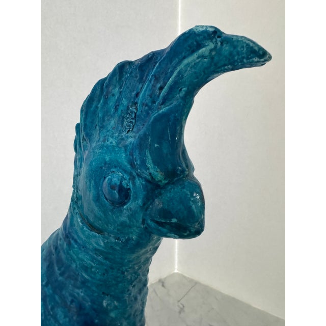 Turquoise Sculpture of a Cockatoo For Sale - Image 8 of 9