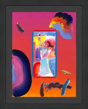 Peter Max Statue of Liberty, Unique Mixed Media on Paper, 2009