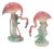 1950s Mid-Century Pink Drinking Flamingo Ceramic Tabletop Sculpture Set by Brad Keeler, 2 Pieces For Sale