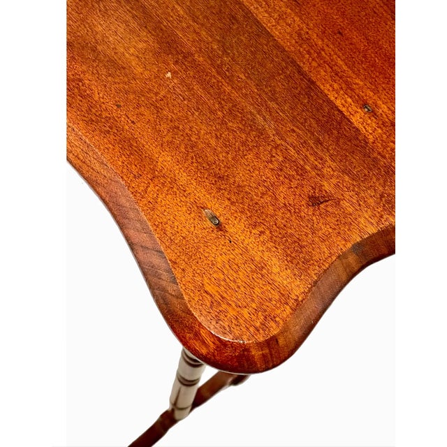 19th C. American Federal Cherry Bobbin Turned Trestle Table For Sale - Image 11 of 11