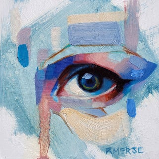 Blue Light by Ryan Morse | Oil Painting of an abstract eye with blue and light colors For Sale