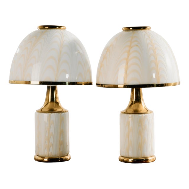 Table Lamp by F. Fabbian for Mazzega, 1970s, Set of 2 For Sale