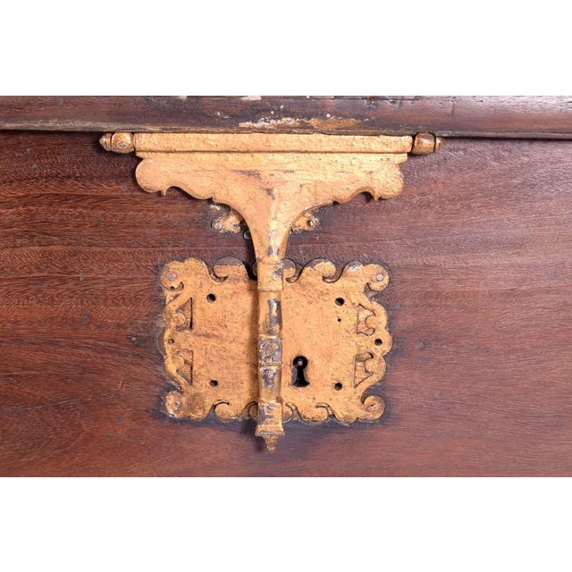 Antique Trunk in Sucupira with Original Metals, 1890s For Sale - Image 6 of 8