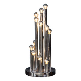 Vintage Italian Chrome Multi-Light Table Lamp from Reggiani, 1970s For Sale