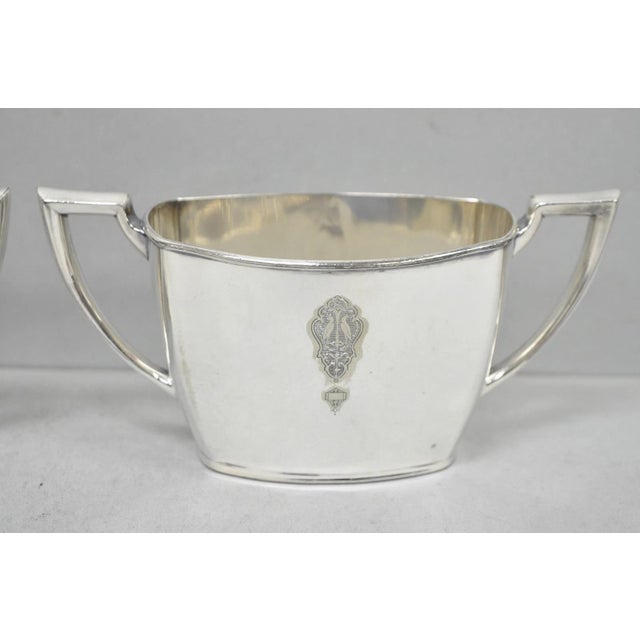 Antique Community Silver Plated Art Deco Birds of Paradise Tea Service Set 3 PCS For Sale In Philadelphia - Image 6 of 18