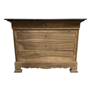 19th Century French Louis Philippe Bleached Marble Top Chest of Drawer / Commodes For Sale