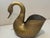 Vintage Solid Brass Large Gold Swan Plant Pot Natural Patina Feathered For Sale - Image 4 of 11