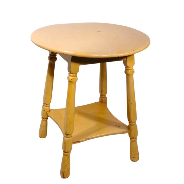 Shabby Chic Rustic Farmhouse Painted Side Table Stand C. 1930/40's For Sale - Image 4 of 8