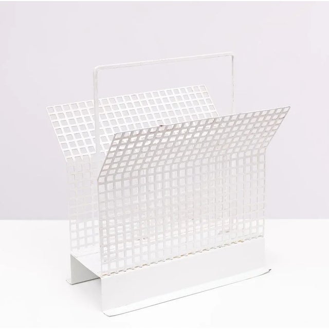 Metal Perforated Metal Newspaper Rack, France, 1965 For Sale - Image 7 of 8