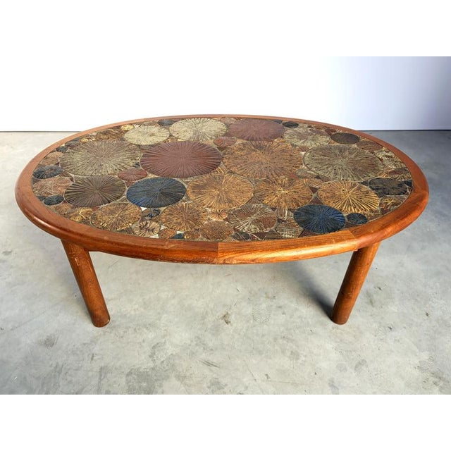 Mid-Century Modern Danish Teak and Tile Coffee Table by Tue Poulsen for Haslev, 1960s For Sale - Image 13 of 15
