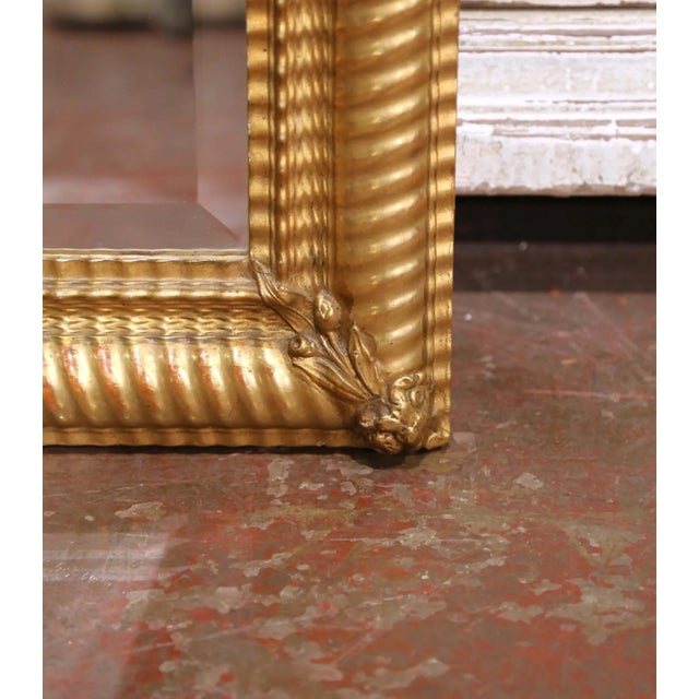 Early 20th Century French Louis Philippe Giltwood Wall Mirror With Beveled Glass For Sale - Image 4 of 7