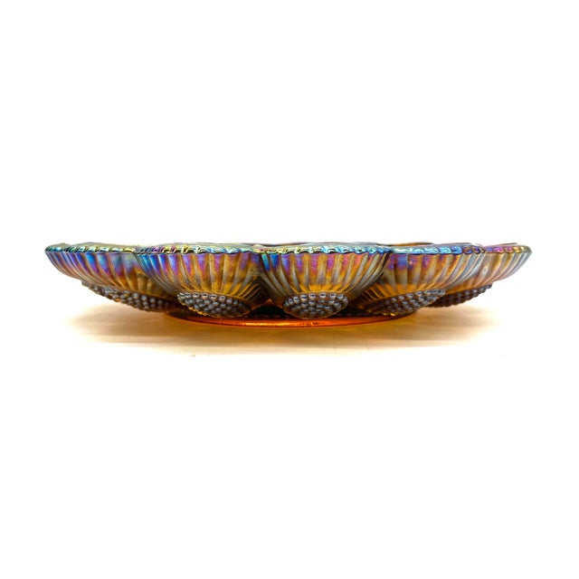 Vintage Iridescent Serving Plate from Indiana Glass & Co., 1970s For Sale - Image 6 of 17