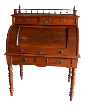 Art Deco Walnut Cylinder Desk