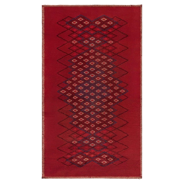 Doris Leslie Blau Vintage French Art Deco Red Rug by Paul Leleu For Sale