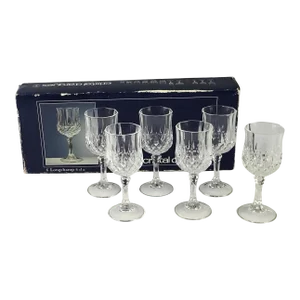 1970s Cristal D’arques Wine Glasses- Set of 6