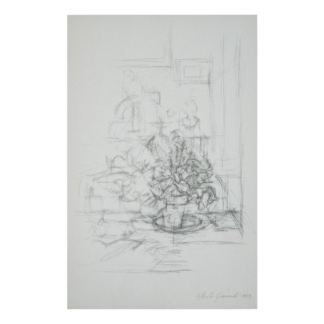 Alberto Giacometti, Vase with Plant, 1963, Original Lithograph For Sale
