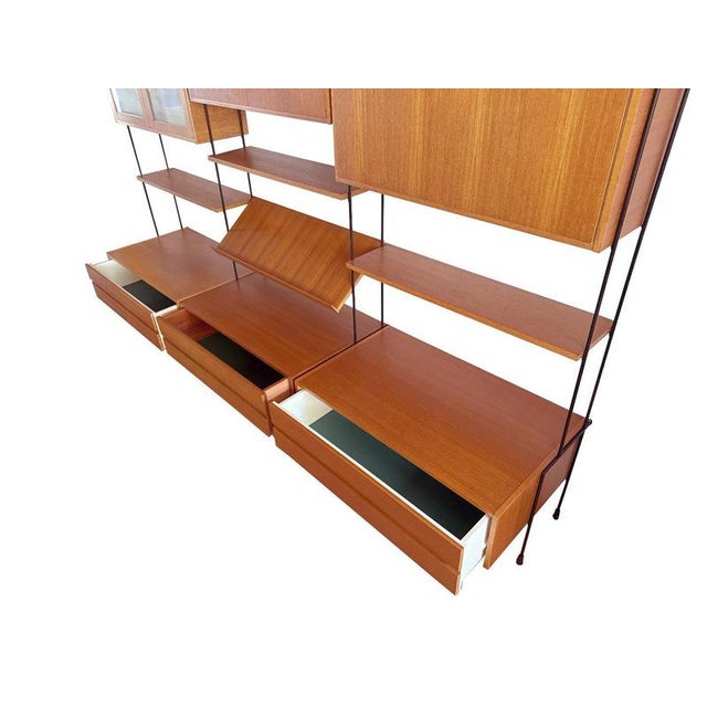 Metal Omnia Wall System in Walnut from Hilker, 1960s For Sale - Image 7 of 11