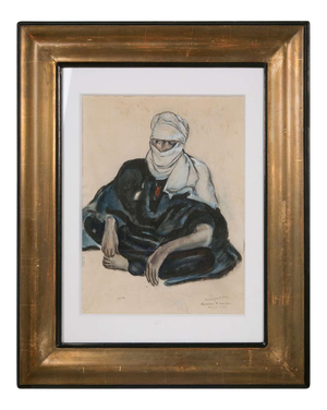 Touareg in Hoggar Gouache by Monique Cras, Art Deco, 1942