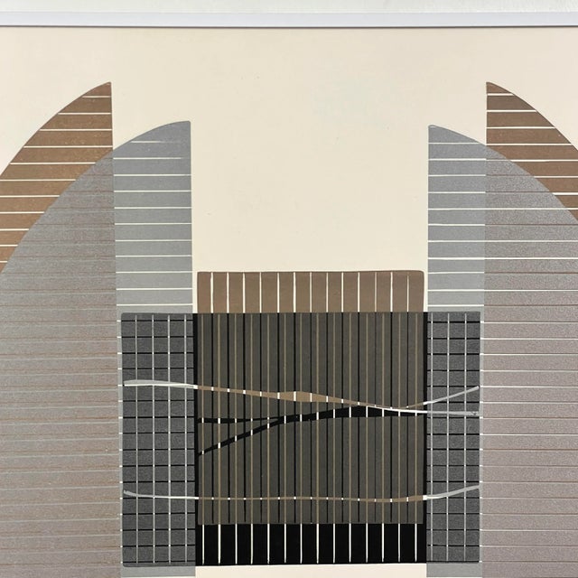 Postmodern Rita Schwartz - Vintage Postmodernist Op Art Six Layer Screenprint, Signed (Ca. 1980) For Sale - Image 3 of 7