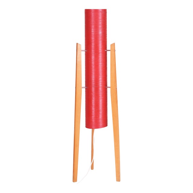 Mid-Century Floor Lamp in Beech by Novoplast Sereď, Czech, 1960s For Sale