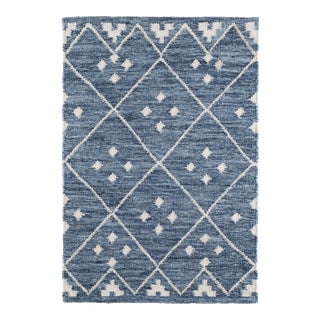 Dash & Albert by Annie Selke Kota Indigo Woven Wool Rug, 9' 6" x 13' 6" For Sale