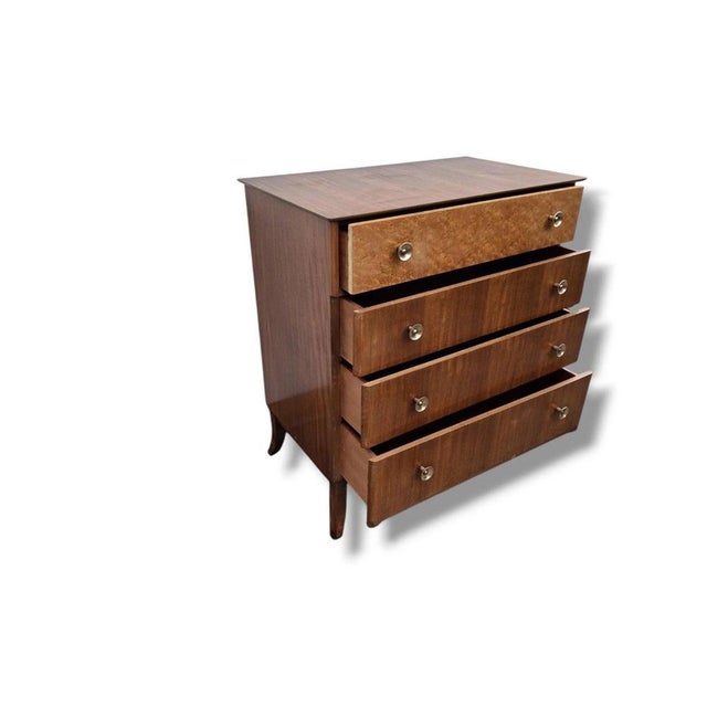 Mid-Century Tallboy Chest of Drawers in Walnut and Maple, 1950s For Sale - Image 6 of 8