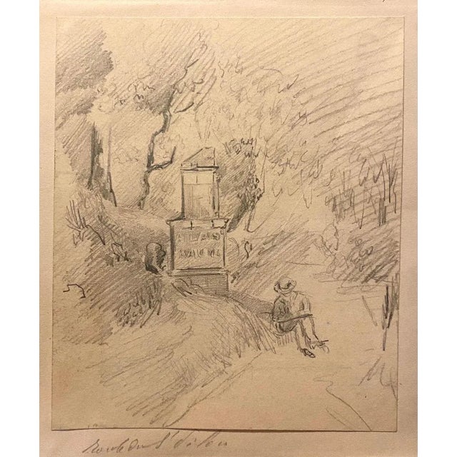 The Painter, 1880s, is an original pencil drawing glued on ivory paper realized by Charles Des Bordes (1863-1909) . In...