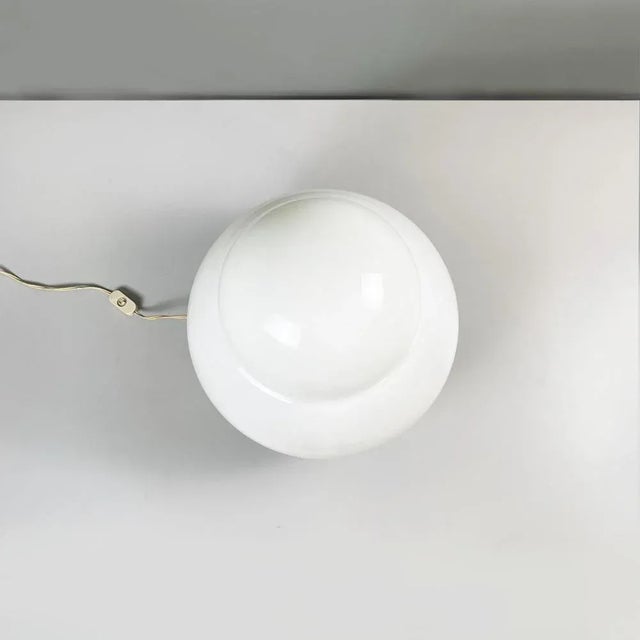 Fontana Arte Italian Modern Daruma Table Lamp in Opaline Glass attributed to Asti for Fontana Arte, 1970s For Sale - Image 4 of 11