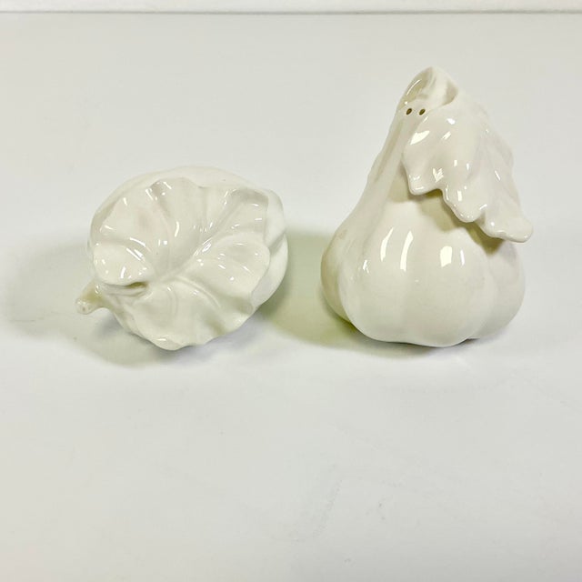Ceramic Late 1900s Vintage Hollywood Regency Boho Chic Fitz & Floyd Fig/Gourd Salt & Pepper Shakers - A Pair For Sale - Image 7 of 17