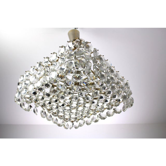 Metal Crystal Chandelier from Bakalowits, 1960s For Sale - Image 7 of 12