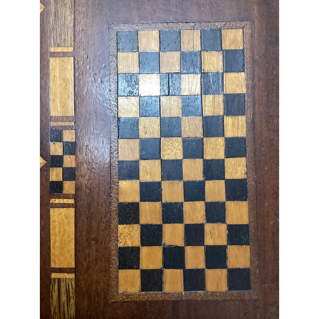 Mid 20th Century American Folk Art Inlaid Wood Tray For Sale - Image 4 of 11
